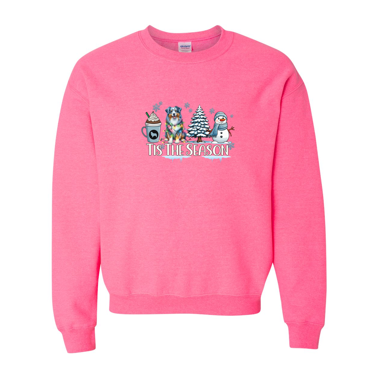 Blue Merle Aussie Tis The Season Winter Heavy Blend Crewneck Sweatshirt