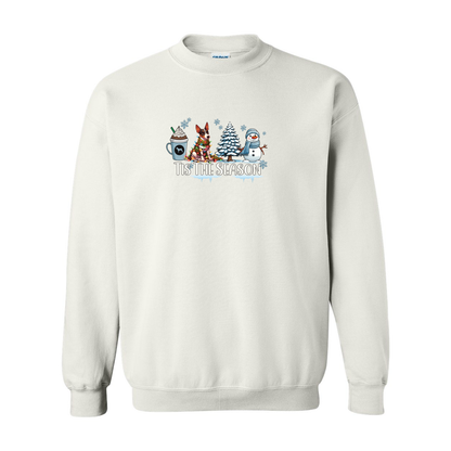 Rat Terrier Tis The Season Winter Heavy Blend Crewneck Sweatshirt