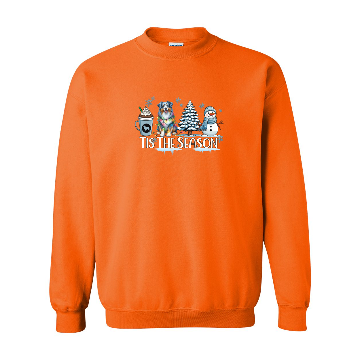 Blue Merle Aussie Tis The Season Winter Heavy Blend Crewneck Sweatshirt