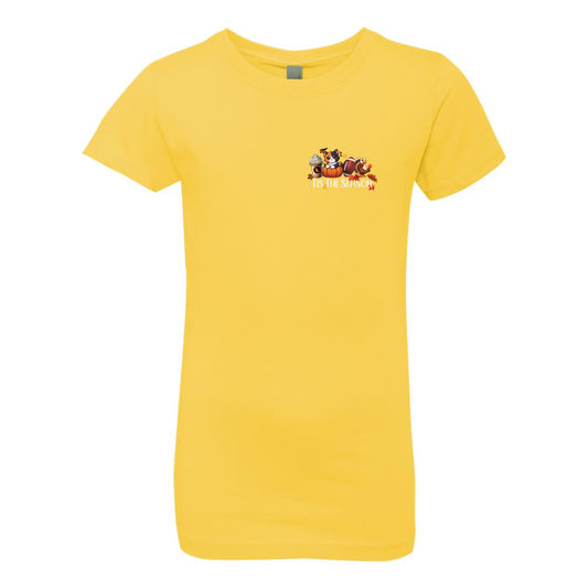 Calico Cat Tis The Season Fall Front/Back Girls' The Princess Tee