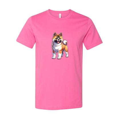 Akita Fawn Cartoon Front Unisex Short Sleeve Jersey Tee