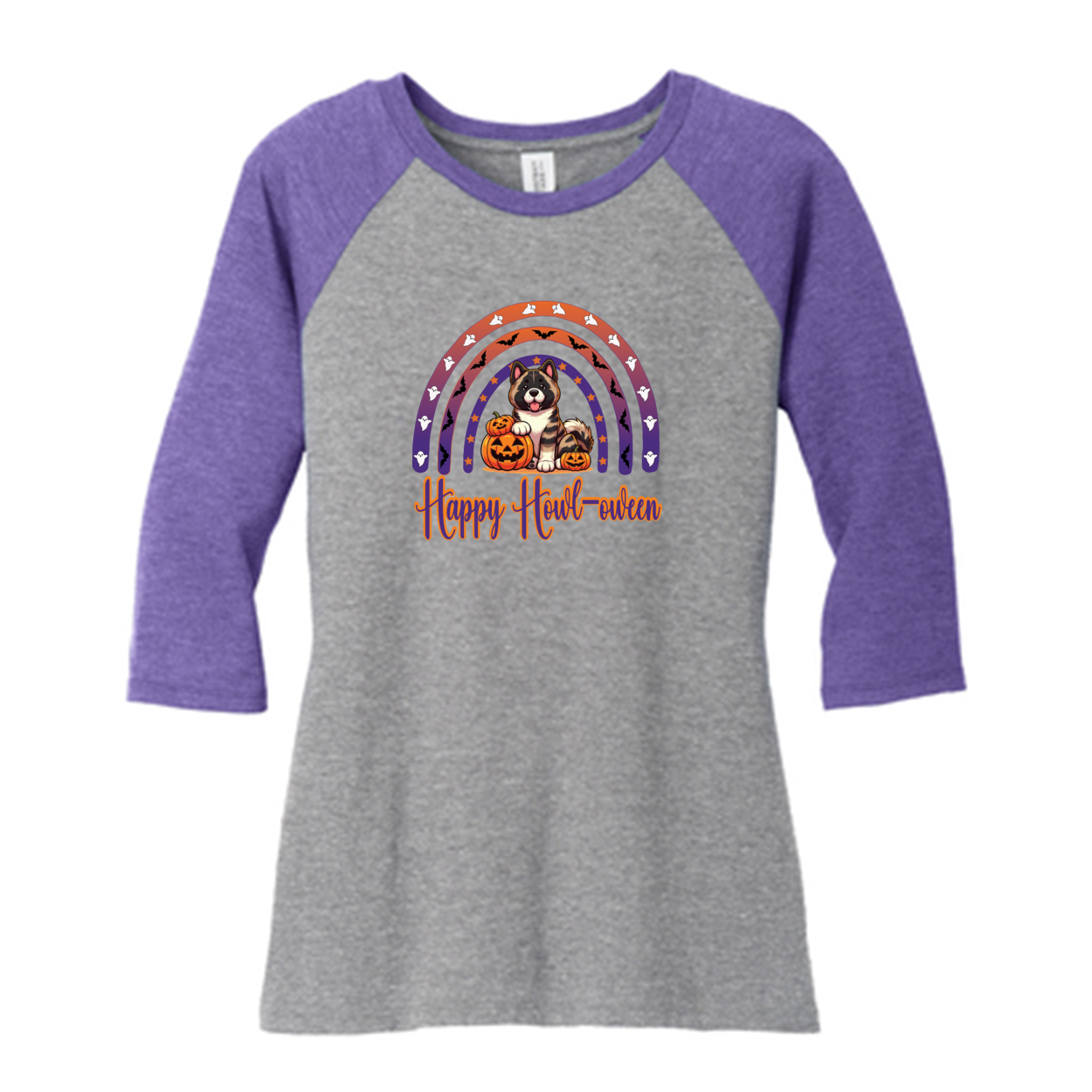 Akita Happy Howl-ween 3/4 Raglan Sleeve