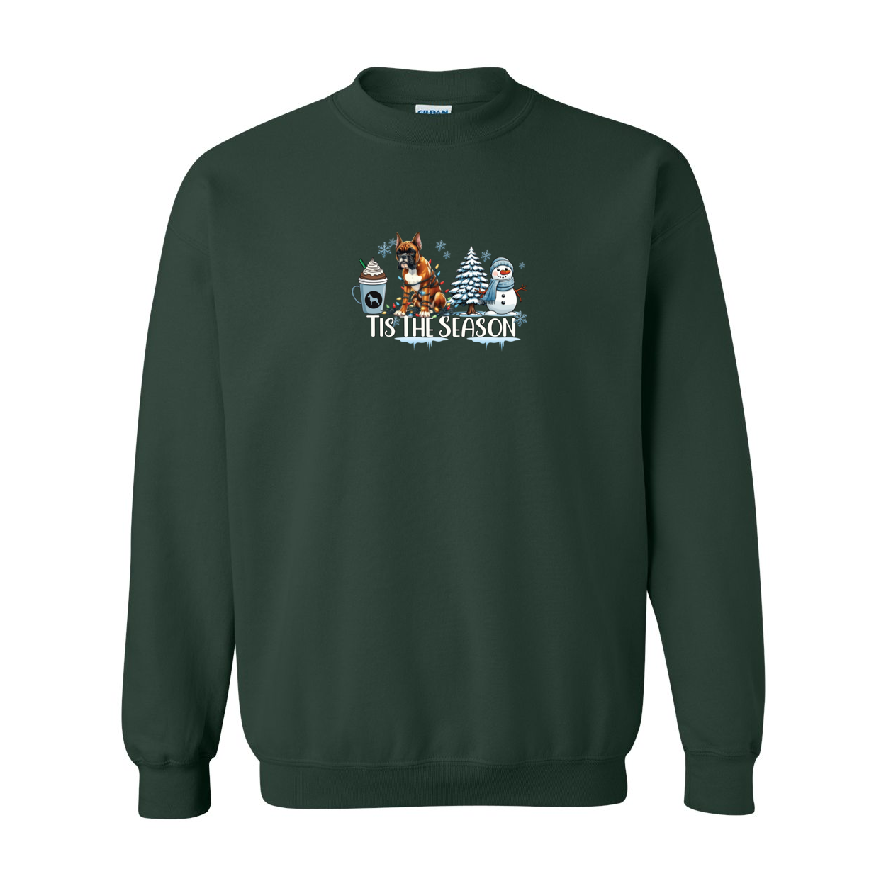 Boxer Tis The Season Winter Heavy Blend Crewneck Sweatshirt