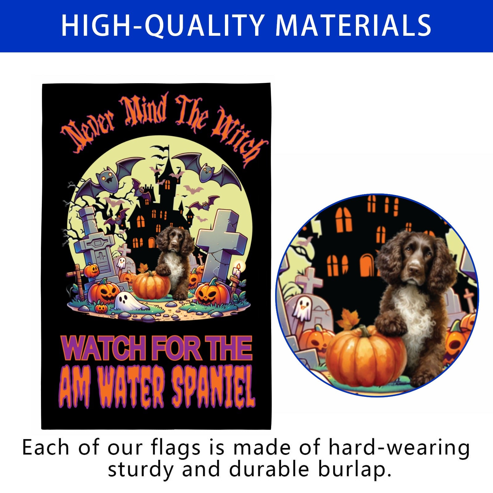 sporting Halloween garden flag