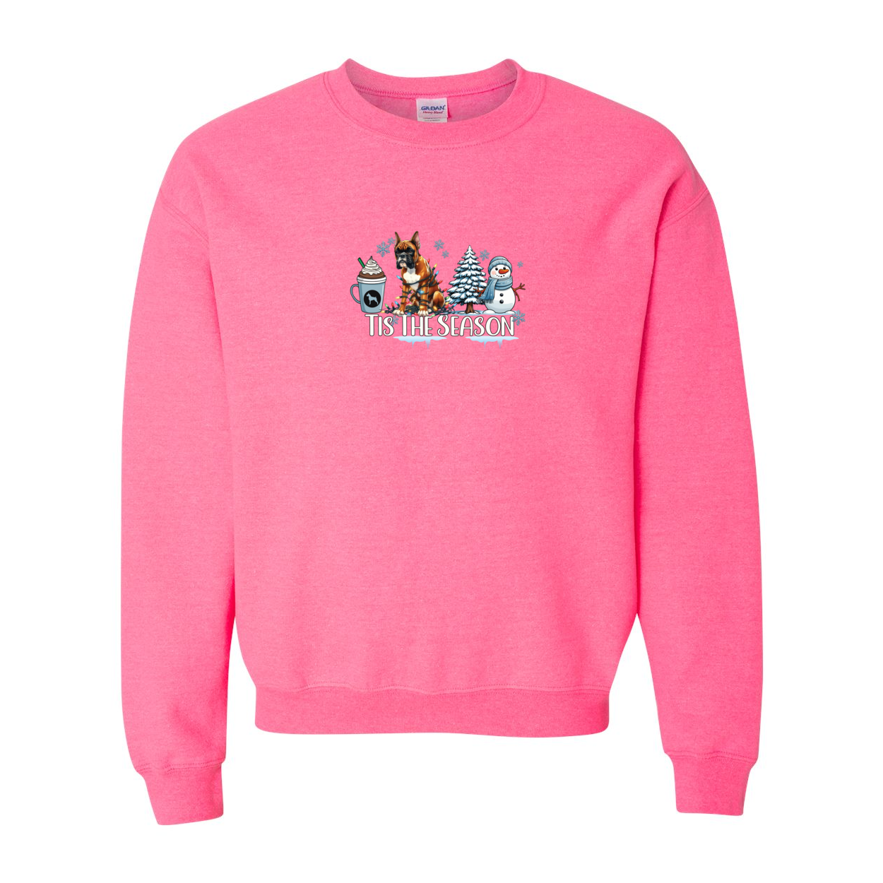 Boxer Tis The Season Winter Heavy Blend Crewneck Sweatshirt