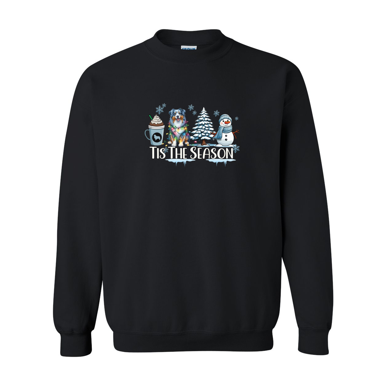 Blue Merle Aussie Tis The Season Winter Heavy Blend Crewneck Sweatshirt