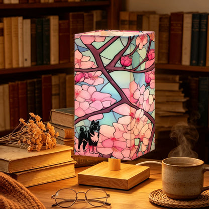 Large Square Table Lamp akita vector stained glass cherry stained glass