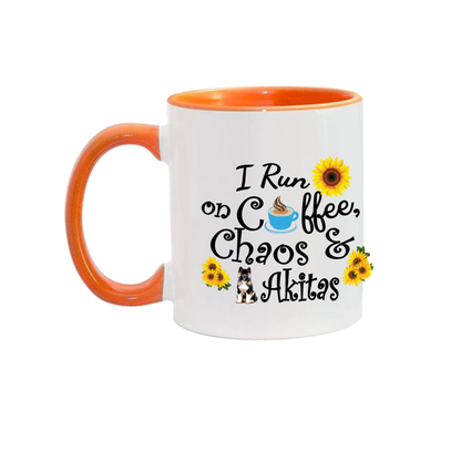 Chaos Akita Sunflower Mug 11oz