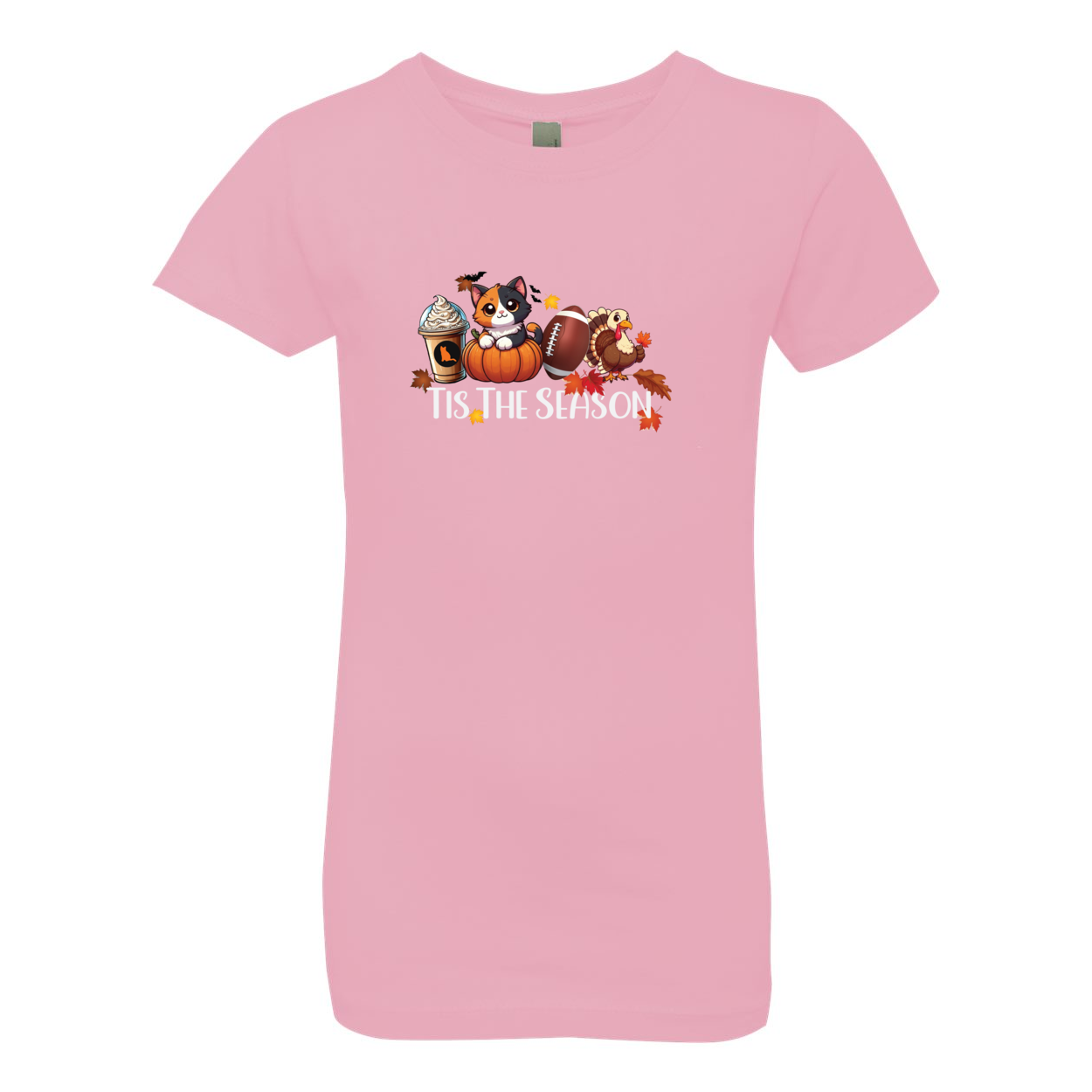 Calico Cat Tis The Season Fall Girls' The Princess Tee