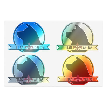 Titan Akitas Sticker Sheet — Dog Silhouette Decal Pack