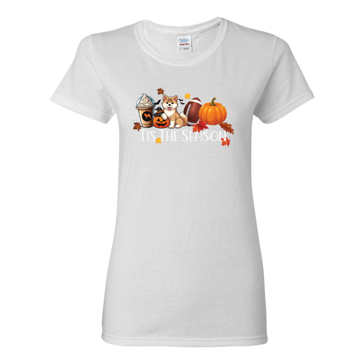 Tis The Season Akita Pumpkin Heavy Cotton Women's Short Sleeve T-Shirt