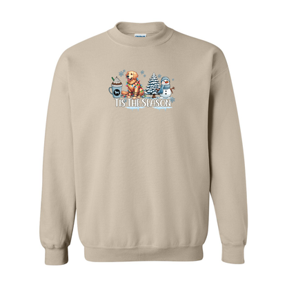 Golden Tis The Season Winter Heavy Blend Crewneck Sweatshirt