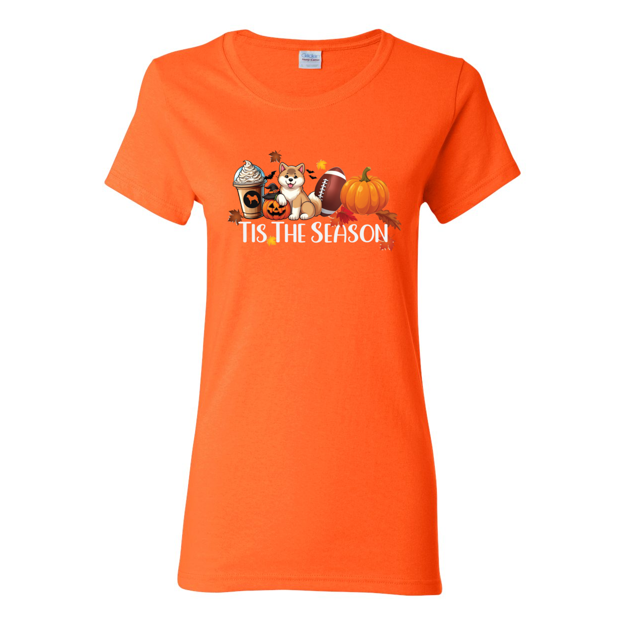 Tis The Season Akita Pumpkin Heavy Cotton Women's Short Sleeve T-Shirt