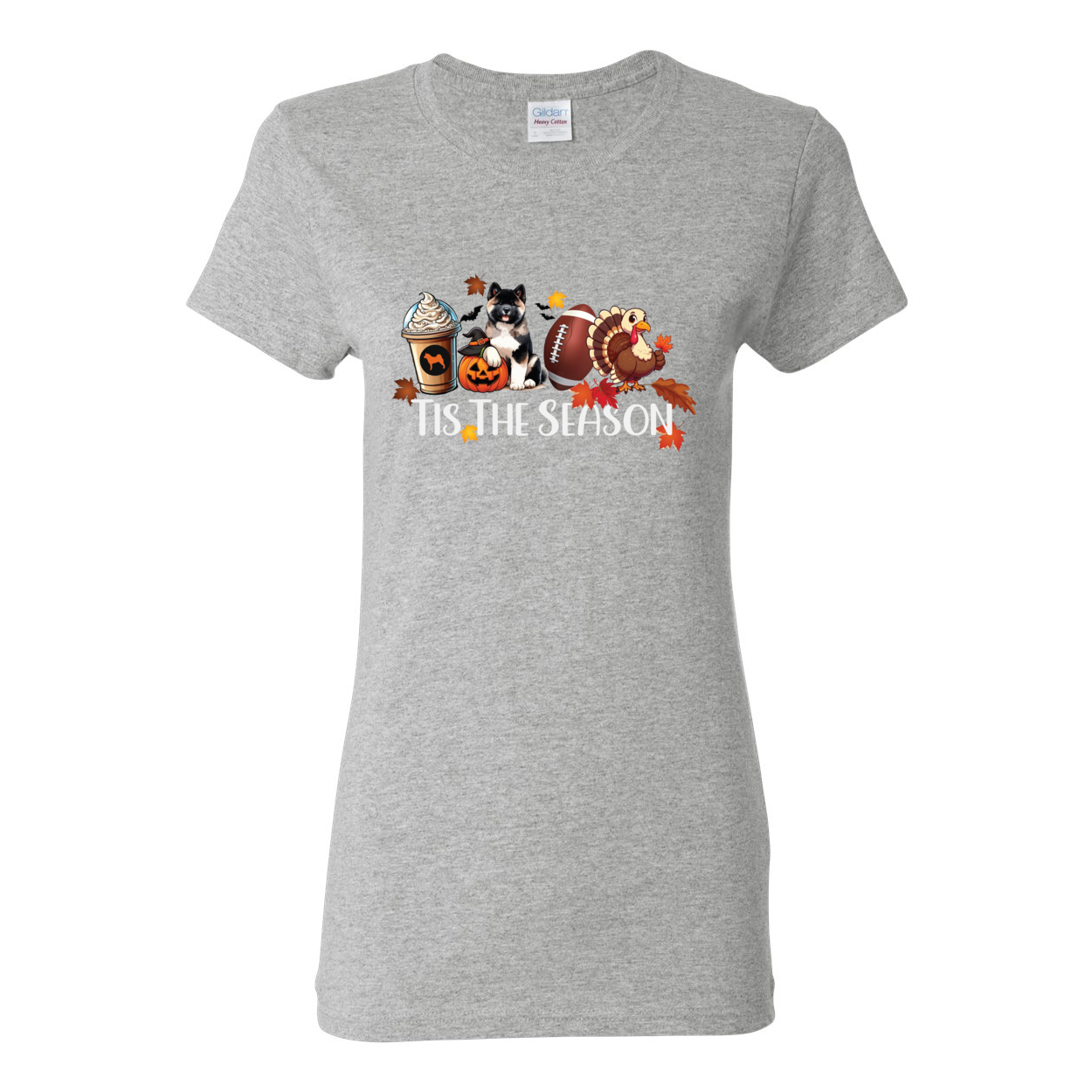 Tis The Season Akita Turkey Heavy Cotton Women's Short Sleeve T-Shirt