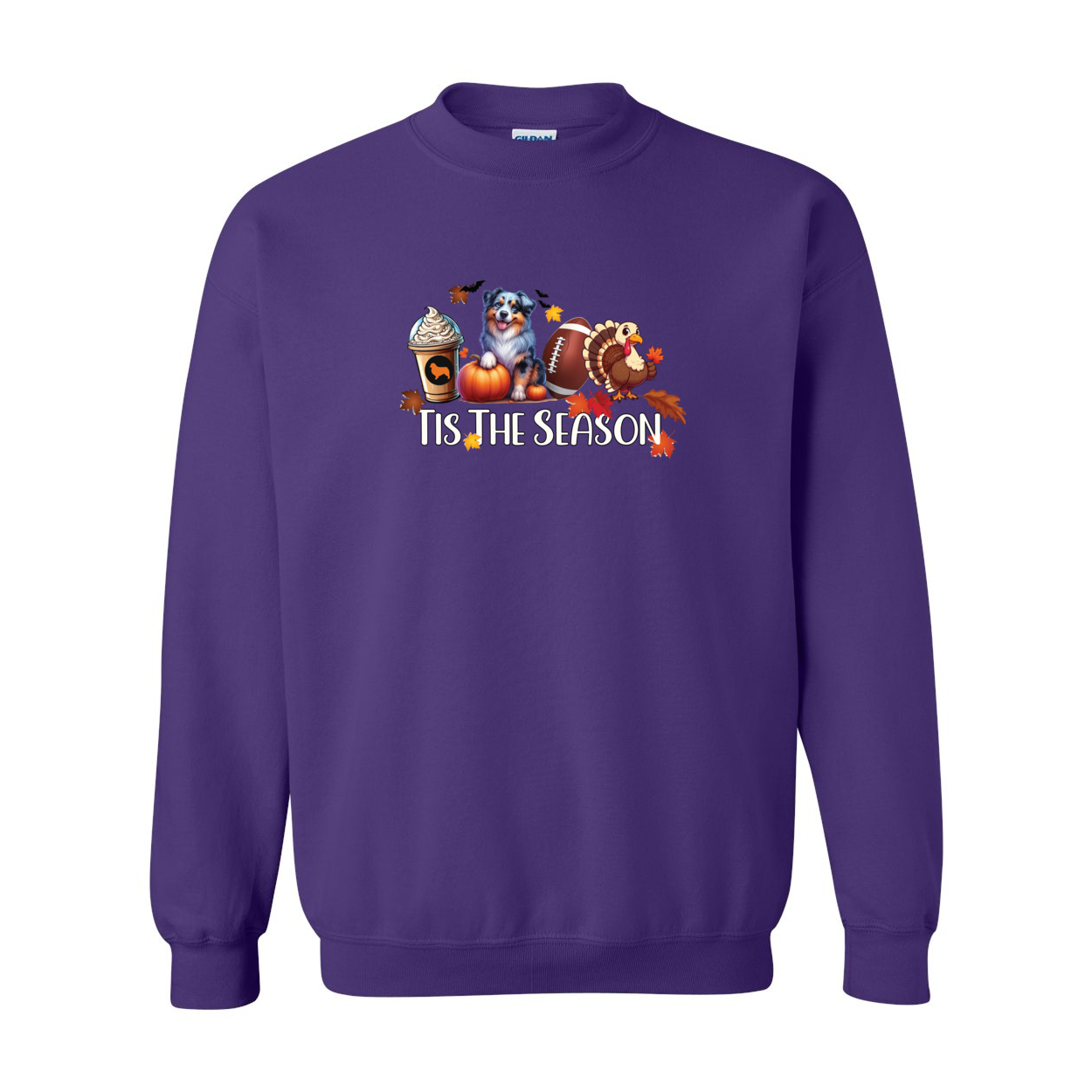 Blue Merle Aussie Tis The Season Fall Heavy Blend Crewneck Sweatshirt