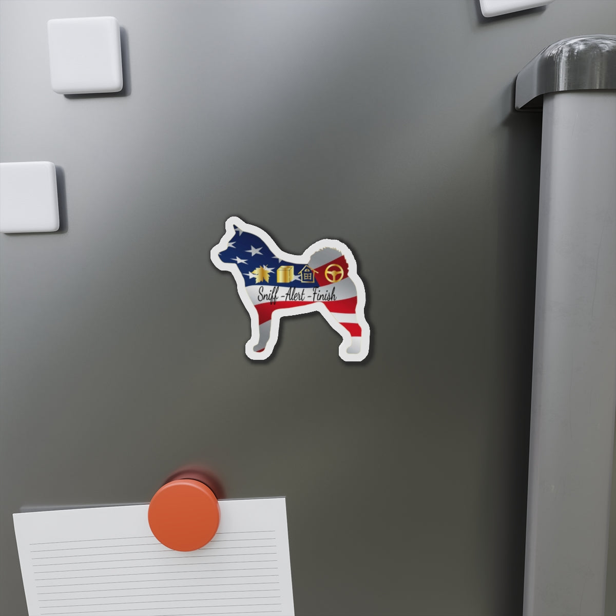 Sniff-Alert-Finish Akita USA Die-Cut Magnets