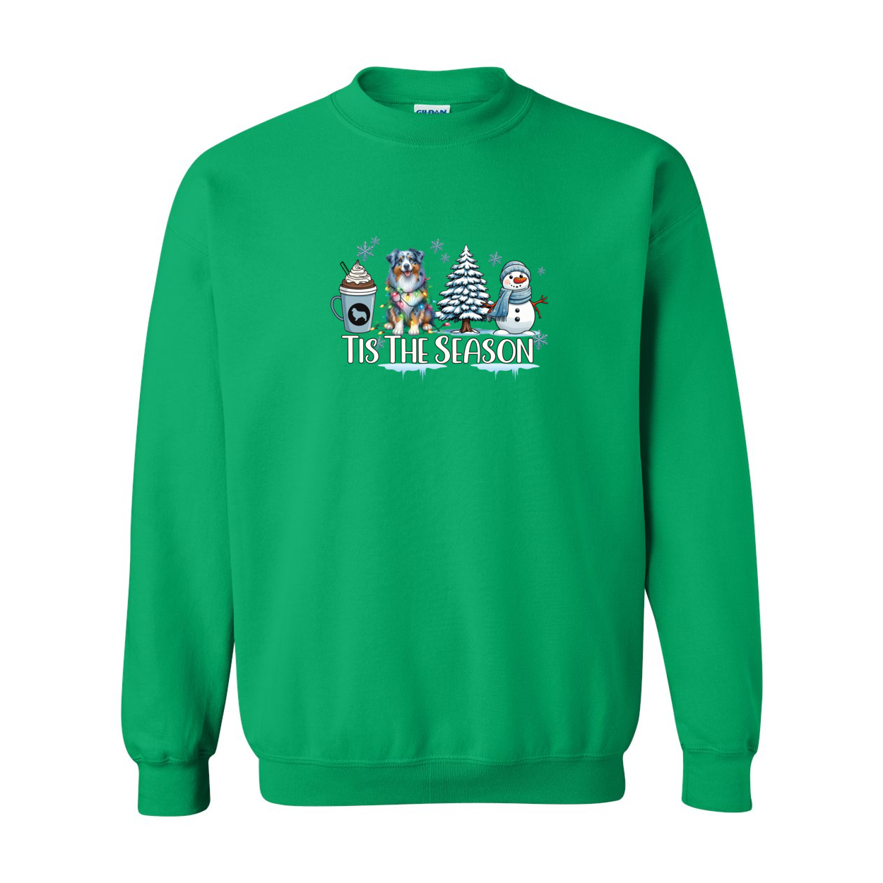 Blue Merle Aussie Tis The Season Winter Heavy Blend Crewneck Sweatshirt