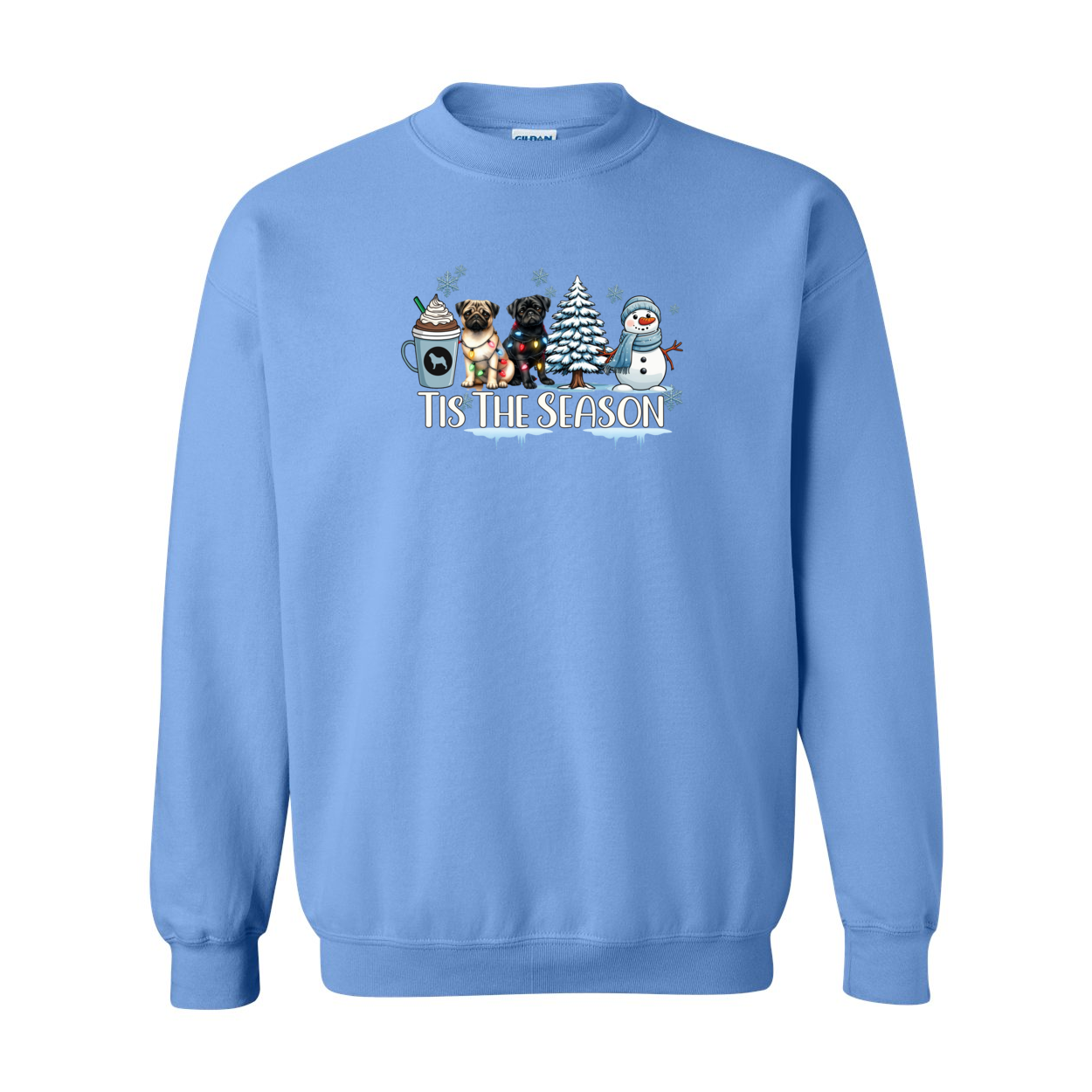 Pug Tis The Season Winter Heavy Blend Crewneck Sweatshirt