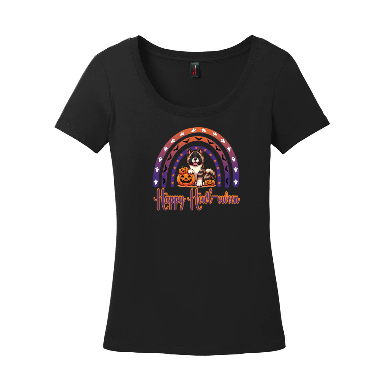 Akita Happy Howl-ween Scoop Neck Tee