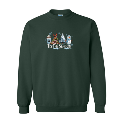 Rat Terrier Tis The Season Winter Heavy Blend Crewneck Sweatshirt