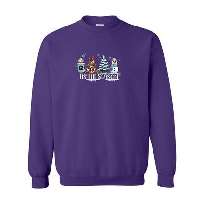 Rat Terrier Tis The Season Winter Heavy Blend Crewneck Sweatshirt