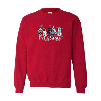 Pug Tis The Season Winter Heavy Blend Crewneck Sweatshirt