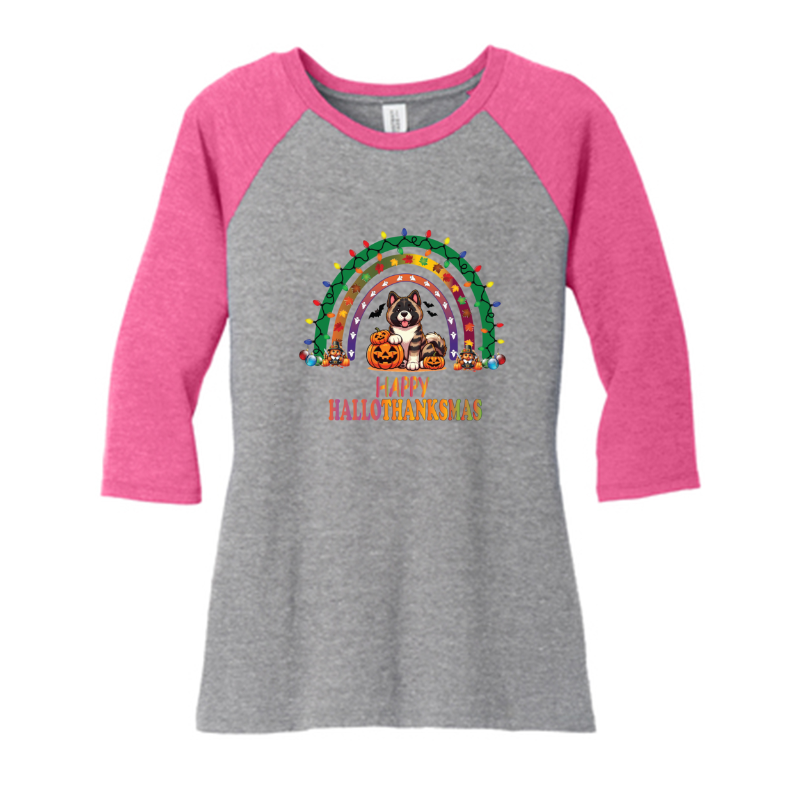 Akita HalloThanksMas District ® Women’s Perfect Tri ® 3/4-Sleeve Raglan