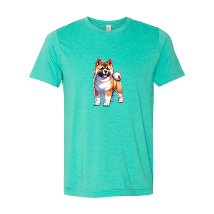 Akita Fawn Cartoon Front Unisex Short Sleeve Jersey Tee