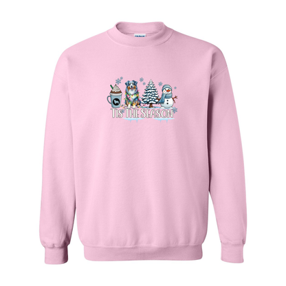 Blue Merle Aussie Tis The Season Winter Heavy Blend Crewneck Sweatshirt