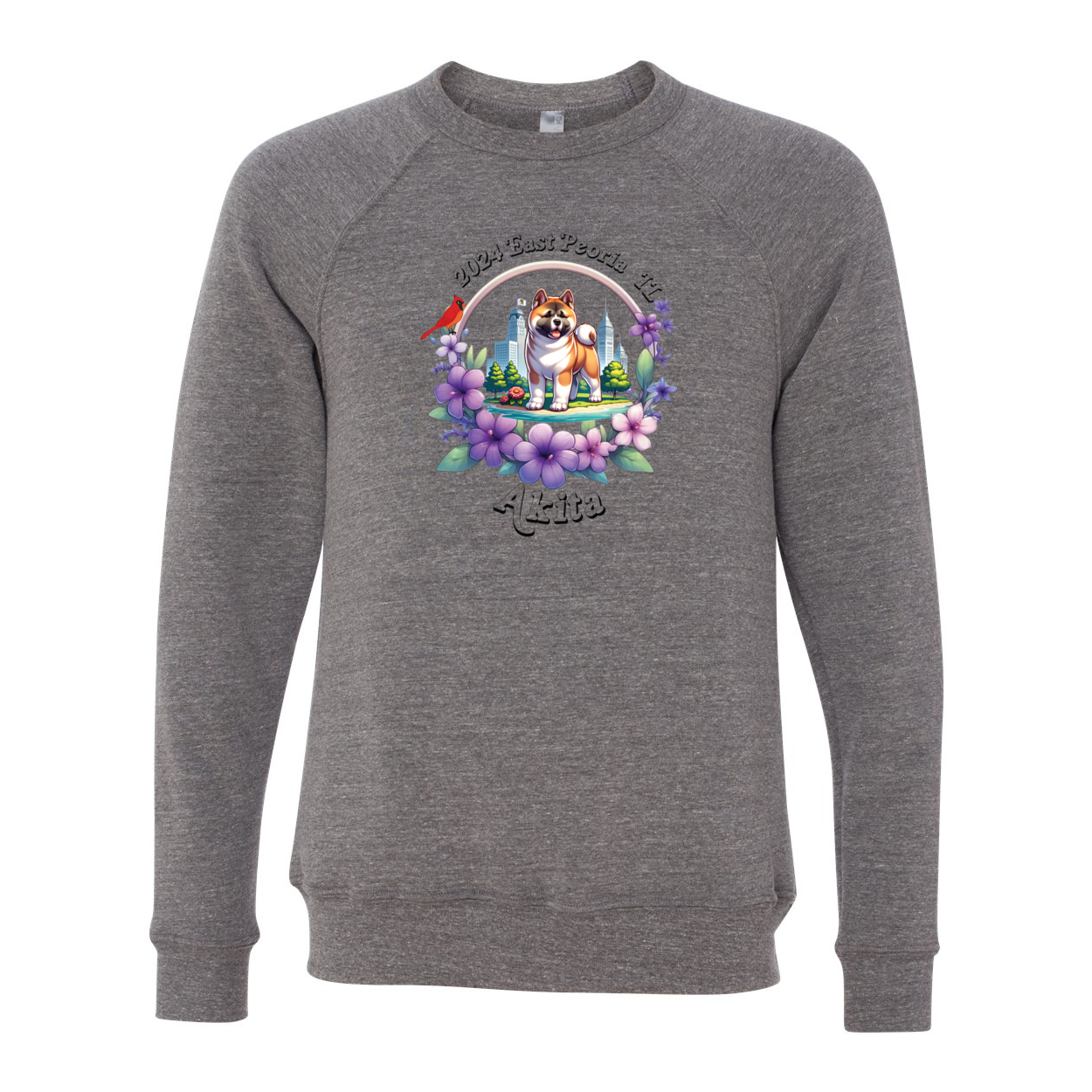 IL Akita Bella+Canvas Raglan Crewneck Sweatshirt Light Colors