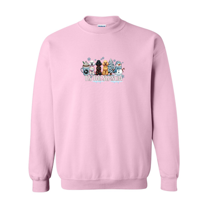 Poodle Tis The Season Winter Heavy Blend Crewneck Sweatshirt