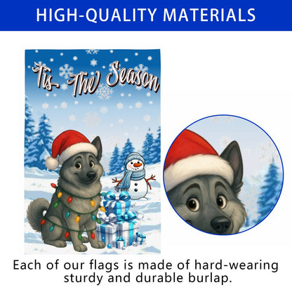 ’Tis The Season winter hound group garden flag 12x18 in yard