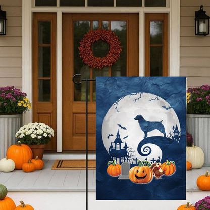 Sporting Group Dog Breed Halloween Garden Flag Gift Idea for Sporting Group Dog Lover Personalized Outdoor Yard Banner