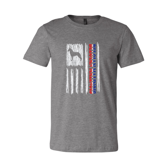 Belgian Malinois Vertical Flag RWB Unisex Short Sleeve Jersey Tee