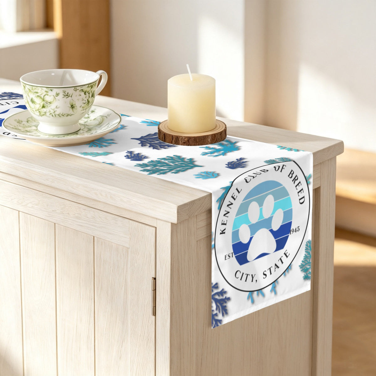 peach skin table runner