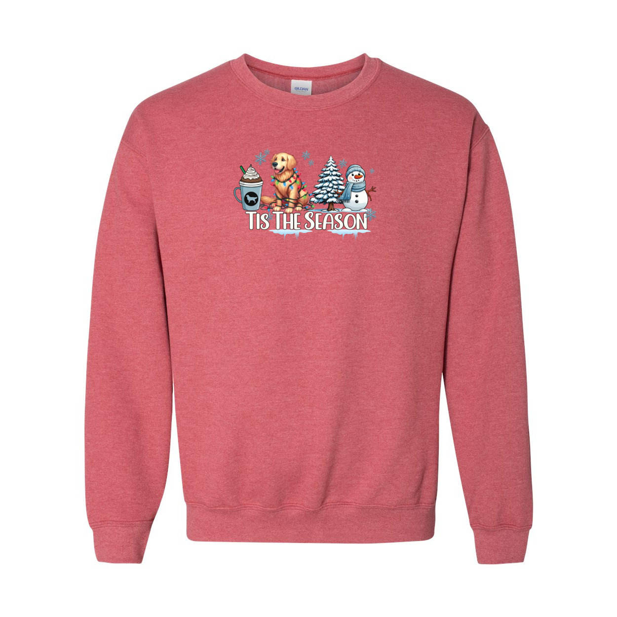 Golden Tis The Season Winter Heavy Blend Crewneck Sweatshirt