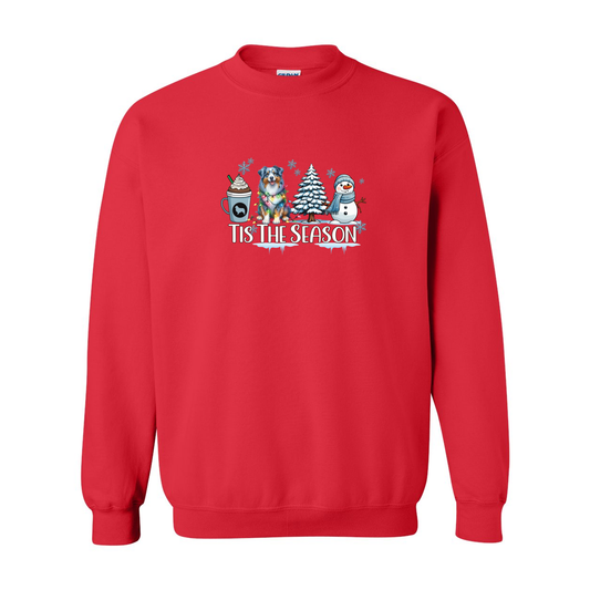 Blue Merle Aussie Tis The Season Winter Heavy Blend Crewneck Sweatshirt