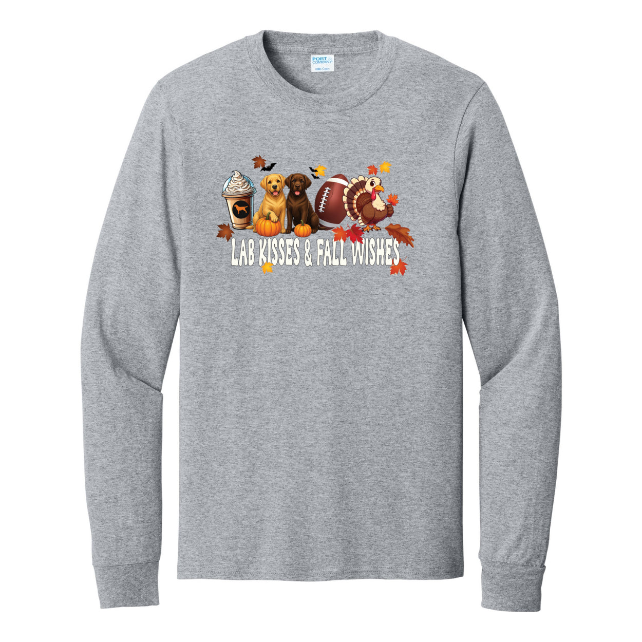 Lab Fall Wishes Port & Co™ PC54LS Long Sleeve Core Cotton Tee