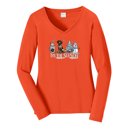 GSP Tis The Season Winter Port & Company® Ladies Long Sleeve Fan Favorite™ V-Neck Tee LPC450VLS