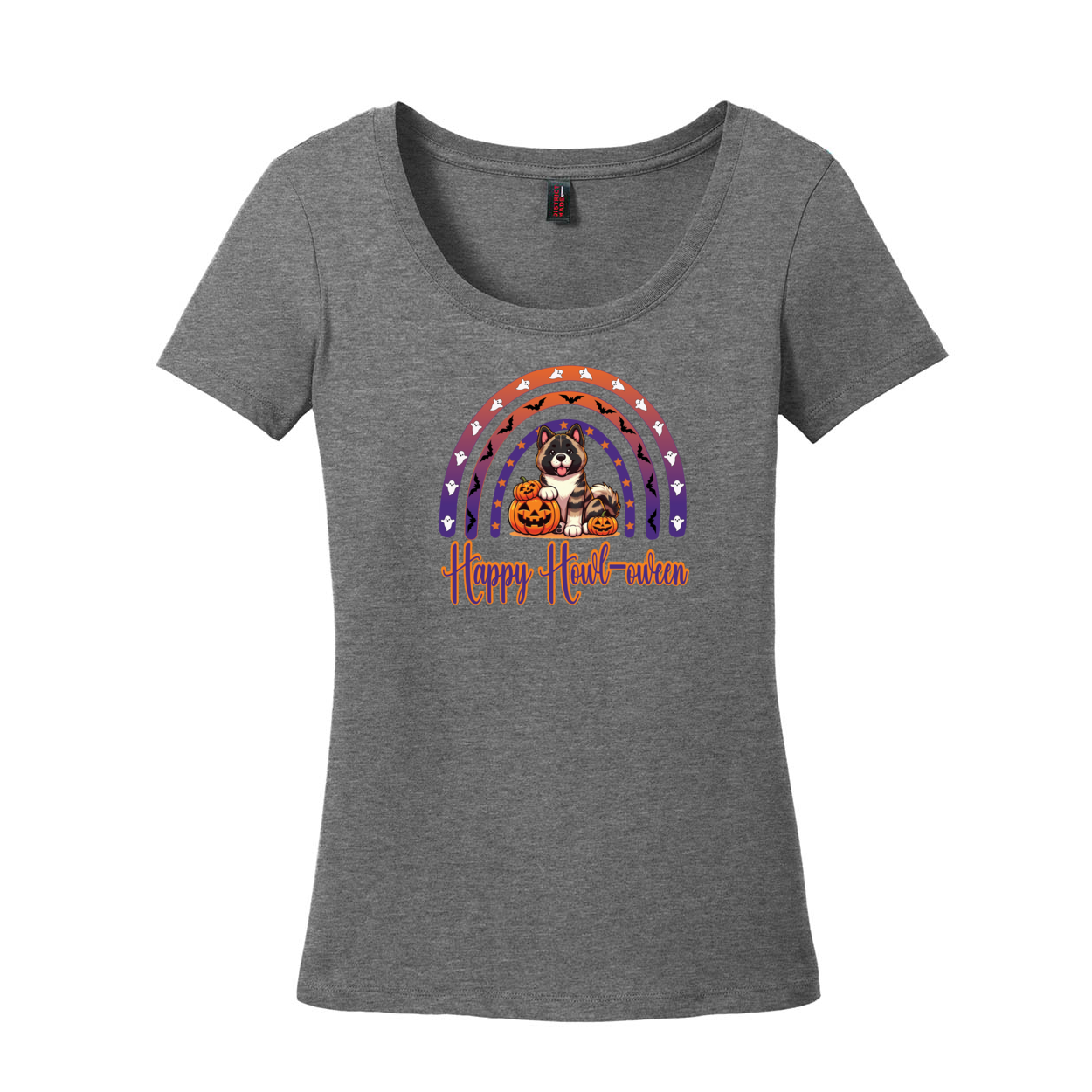 Akita Happy Howl-ween Scoop Neck Tee