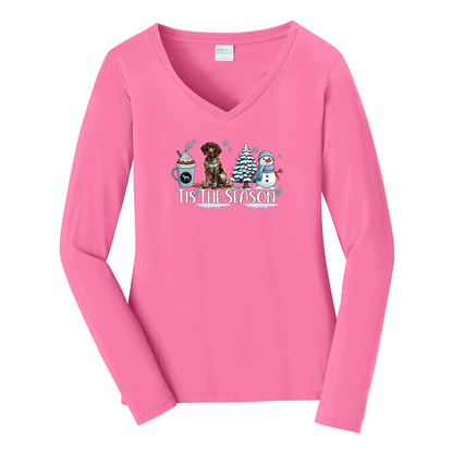 GSP Tis The Season Winter Port & Company® Ladies Long Sleeve Fan Favorite™ V-Neck Tee LPC450VLS