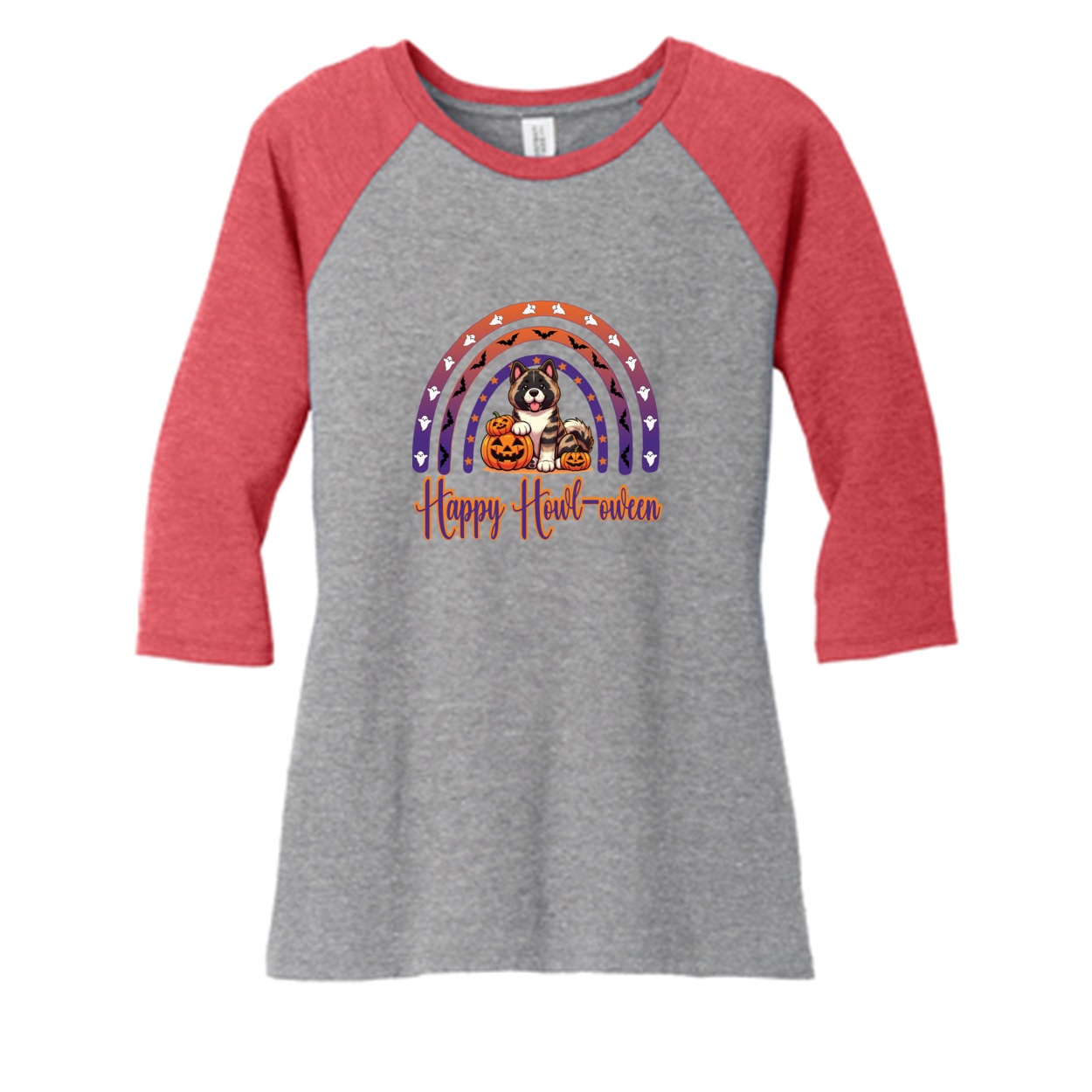 Akita Happy Howl-ween 3/4 Raglan Sleeve