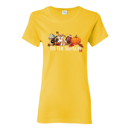 Tis The Season Akita Pumpkin Heavy Cotton Women's Short Sleeve T-Shirt