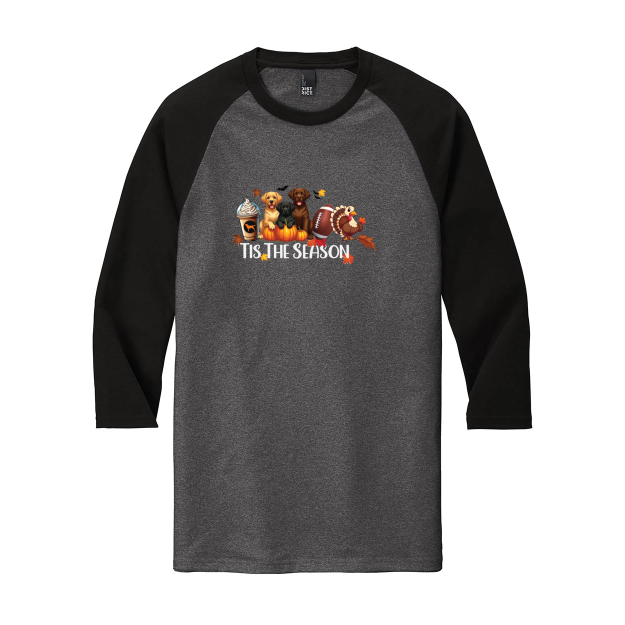 Labrador Tis The Season Fall DM136 District ® Perfect Tri ® 3/4-Sleeve Raglan