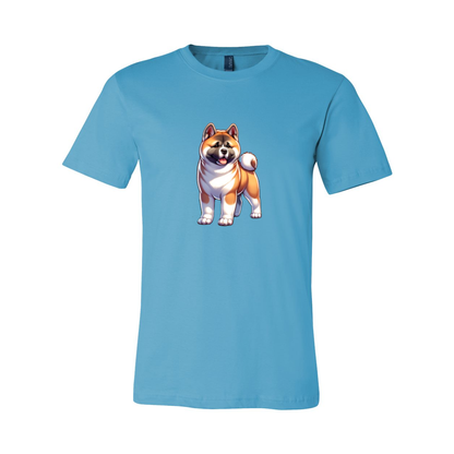 Akita Fawn Cartoon Front Unisex Short Sleeve Jersey Tee