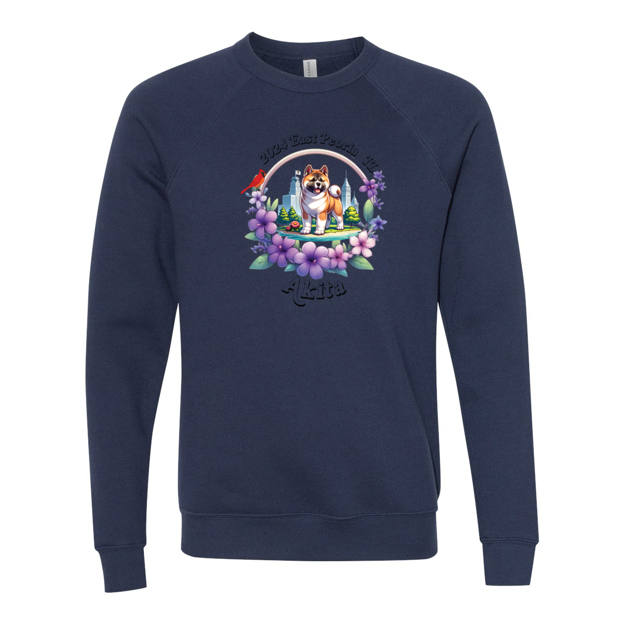 IL Akita Bella+Canvas Raglan Crewneck Sweatshirt Light Colors