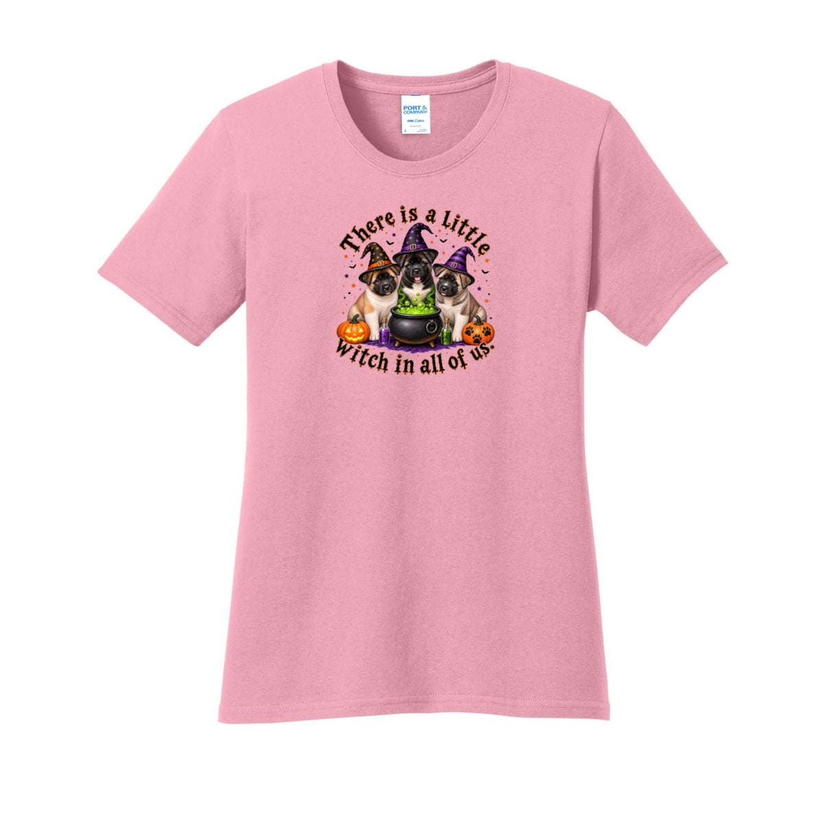 Little Witch in All Port & Co™ LPC54 Women's Core Cotton Tee