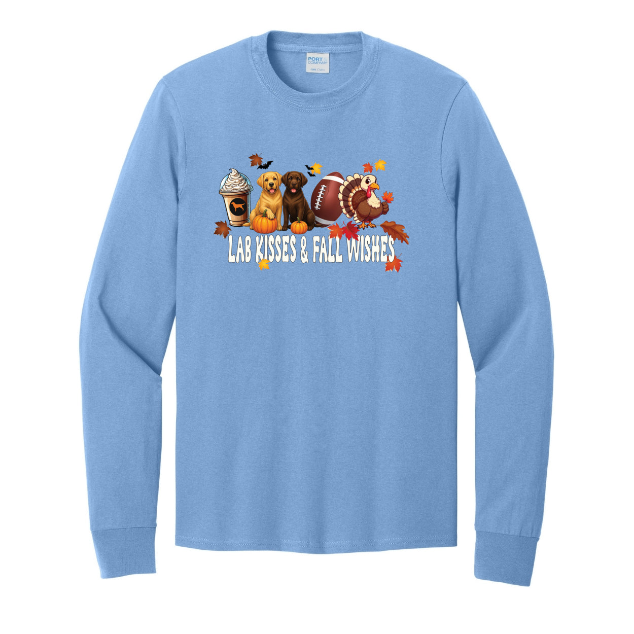 Lab Fall Wishes Port & Co™ PC54LS Long Sleeve Core Cotton Tee