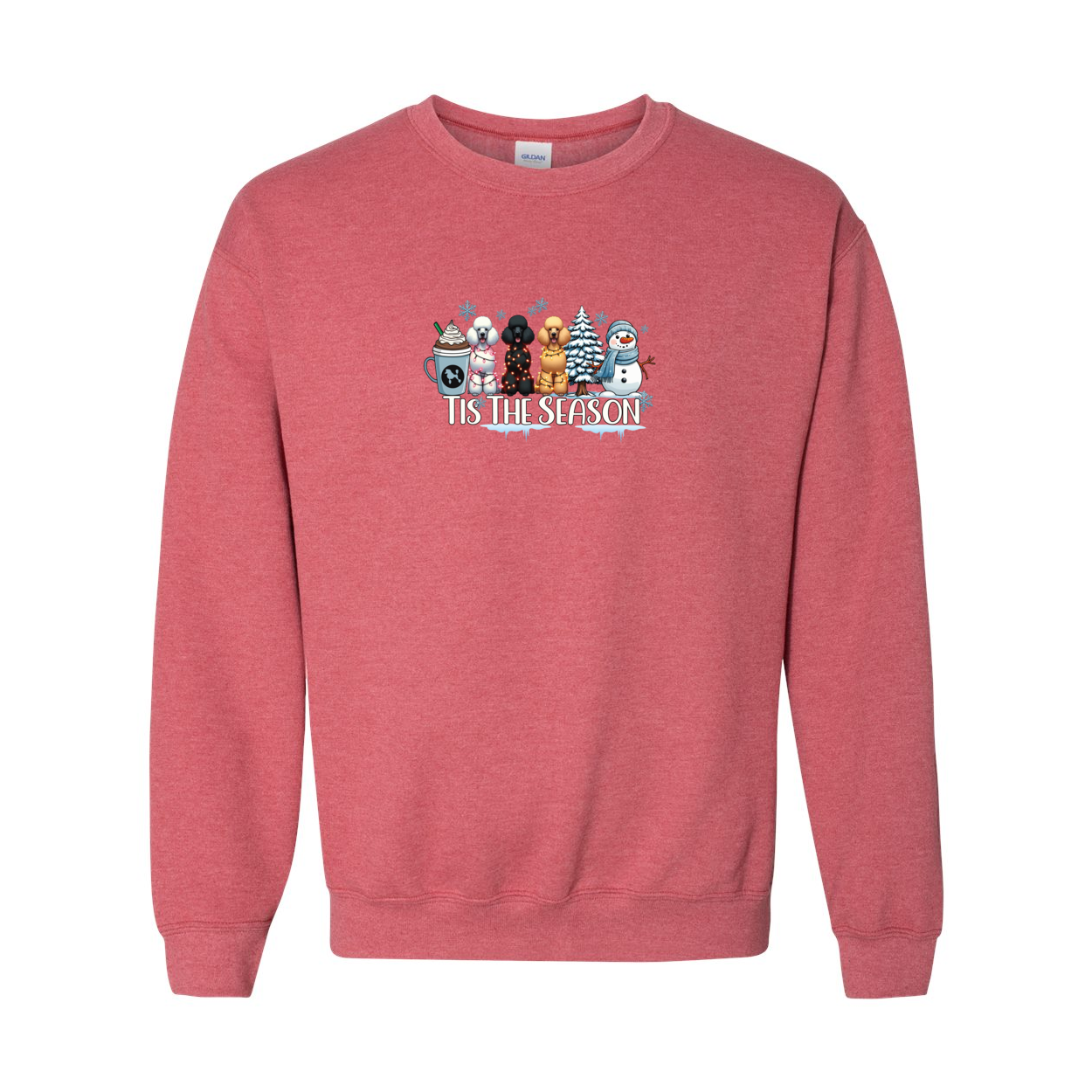 Poodle Tis The Season Winter Heavy Blend Crewneck Sweatshirt