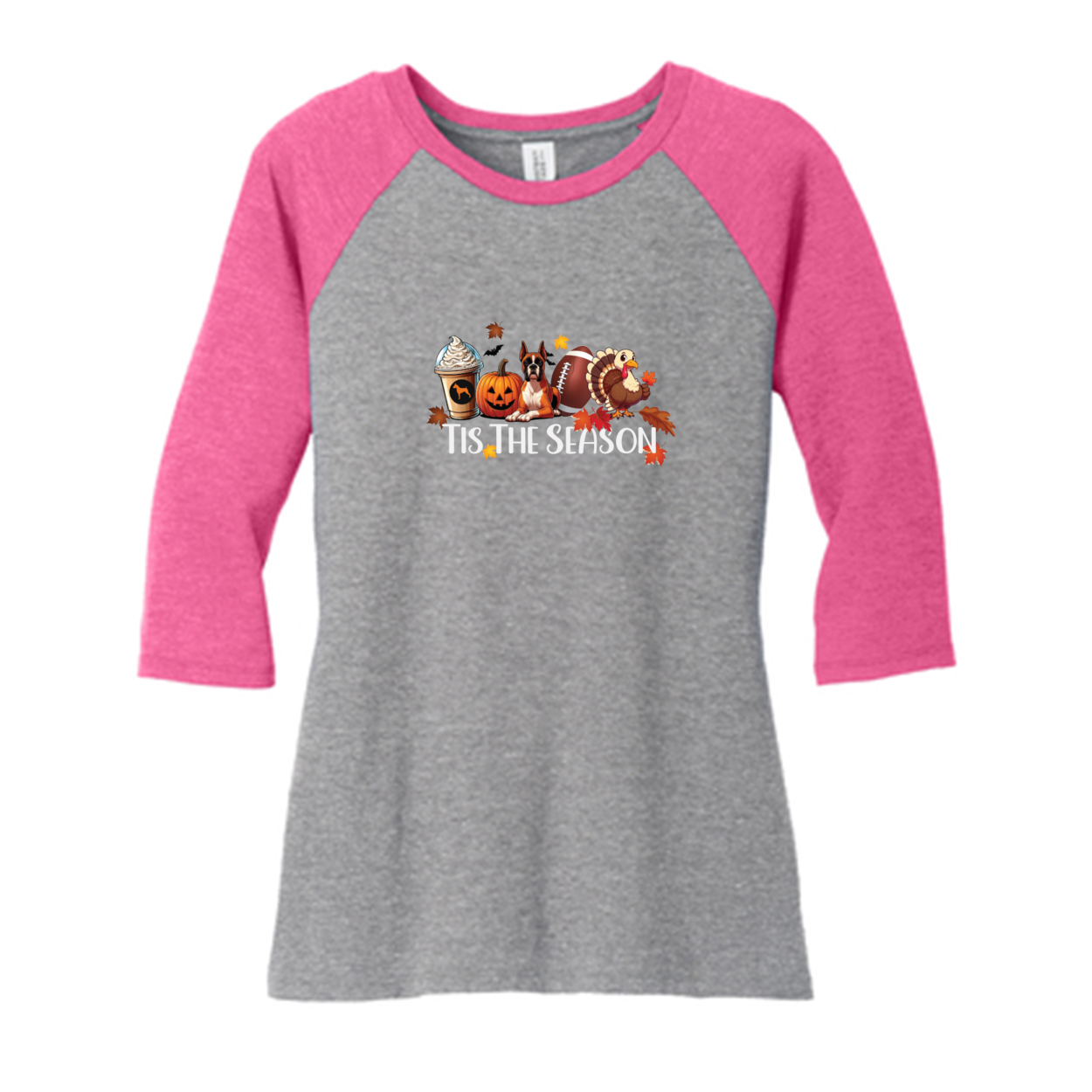 Boxer Tis The Season Turkey DM136L District ® Women’s Perfect Tri ® 3/4-Sleeve Raglan